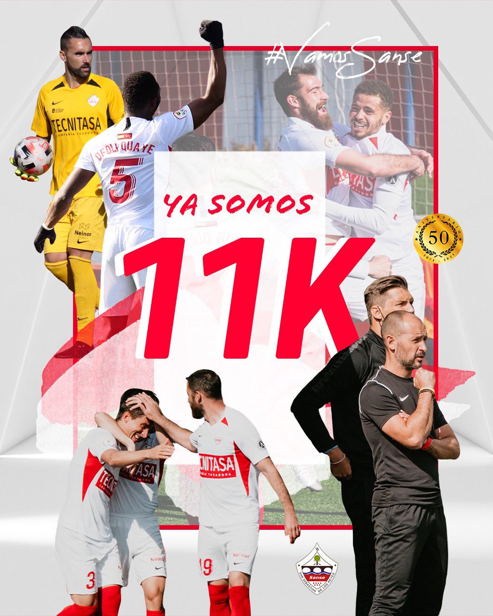 𝙔𝘼 𝙎𝙊𝙈𝙊𝙎 1️⃣1️⃣.0️⃣0️⃣0️⃣ 𝙁𝘼𝙈𝙄𝙇𝙄𝘼 𝙎𝘼𝙉𝙎𝙀𝙍𝘼
Gracias a todos por vuestro apoyo.   🤍❤️🤍

#SomosSanse
#LoMejorEstaPorLlegar