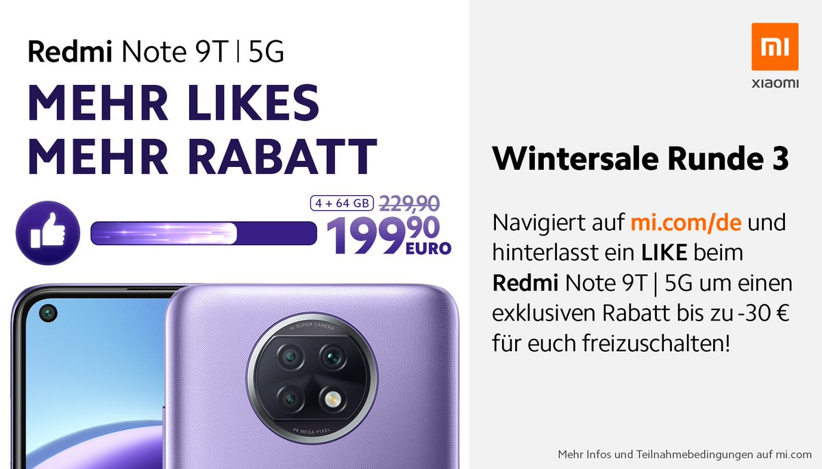 XiaomiDE's tweet image. Mehr ist mehr: Unser Wintersale geht in die nächste Runde! 
LIKE und schaltet Euch einen exklusiven Rabatt von bis zu -30,00 Euro frei 😏. 

Link: loom.ly/VpLM0Xg

#5GForEveryone
#AchtungFertig5G