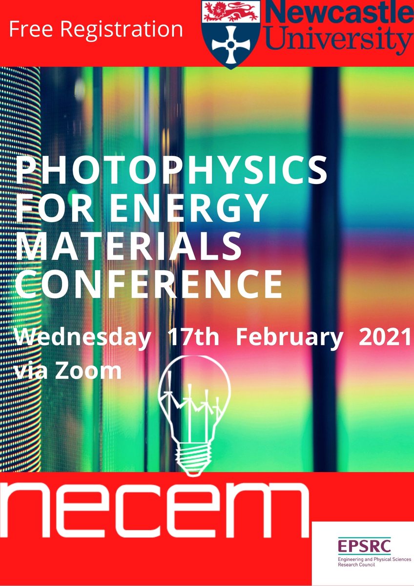 Still time to register for the NECEM Photophysics for Energy Materials Conference: Wednesday 17th February 2021 via Zoom.  Great line-up of speakers including  @LabEvans and <a href="/m_k_etherington/">Marc Kenneth Etherington</a>. Details and registration here: bit.ly/3tbtspL <a href="/CDT_ReNU/">CDT ReNU</a>