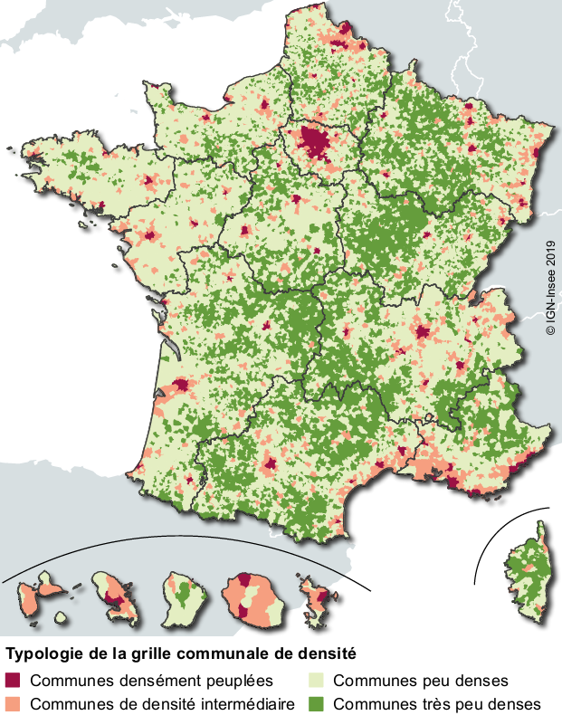 Pour comparer, la France concentre sa population sur le littoral et les métropoles via  @InseeFr. Ce n'est pas la même organisation spatiale que les pays scandinaves. On ne peut pas prendre les chiffres des régions nordiques pour les caler sur celles en France  #ScandiCovid19