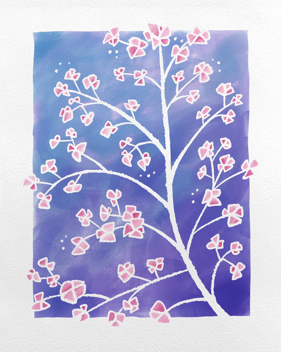 ssmith_creative's tweet photo. Help! I may go back to the drawing board entirely on this one, but which do you prefer: purple or gray? #illustration #watercolor #cherryblossoms https://t.co/UAFQB30GQU