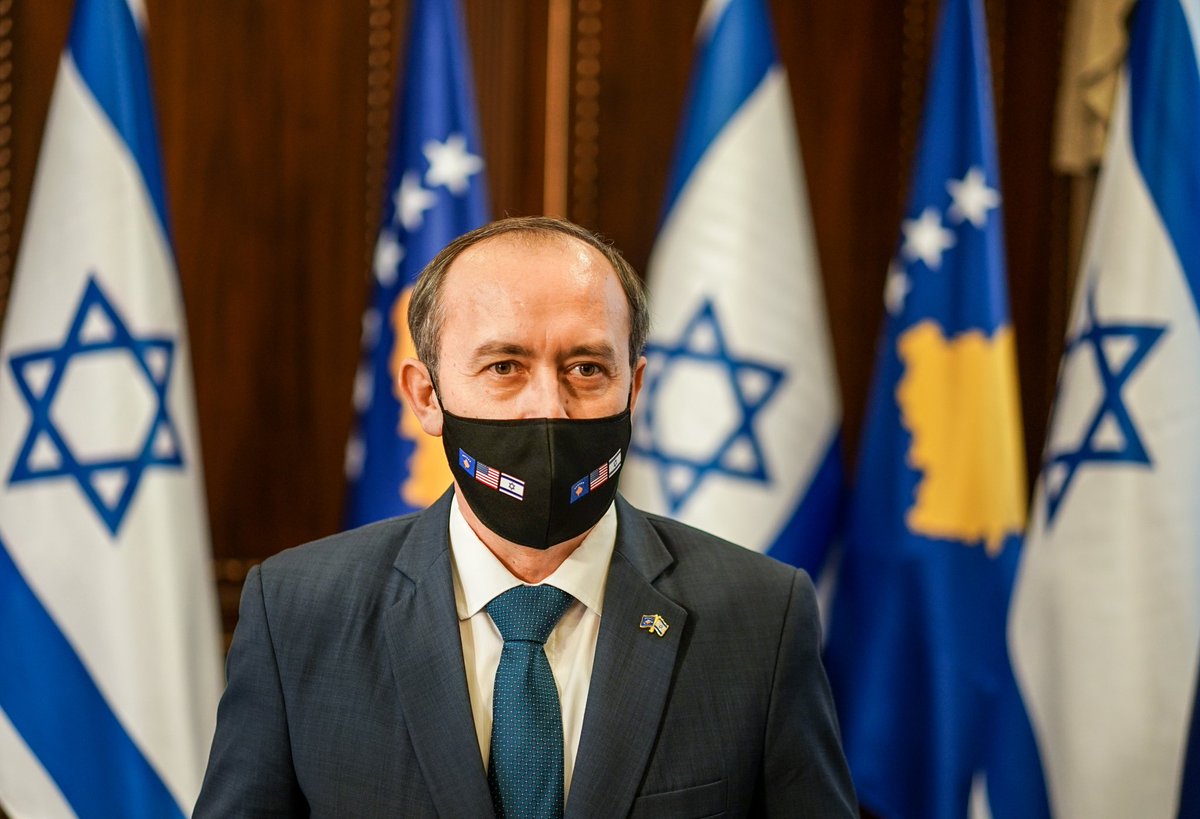 Avdullah's tweet photo. Today is a great day. The Republic of Kosovo and the state of Israel exchanged their diplomatic letters between the two countries 🇽🇰 🤝 🇮🇱Thank you USA for your strong support in this process. https://t.co/1e18nsPqoY