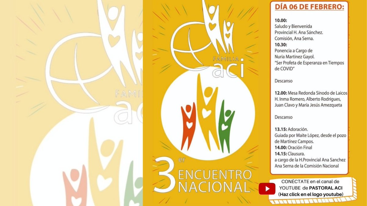 Todos los que compartimos el carisma de Santa Rafaela M.ª estamos invitados al 3er Encuentro de la Familia ACI. ¡Únete a través del canal de YouTube "pastoral aci"
youtube.com/channel/UCa-EB…
.
#SomosDeEsclavas #HastaElInfinitoYMasAlla #EstasQueTeSales