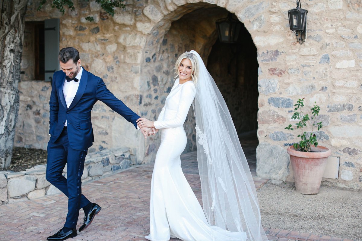 DavidAugustInc's tweet photo. Huge congratulations to Kyle Thousand and Charissa Thompson! Beautiful wedding, spectacular couple...You both look amazing! Kyle crushing David August Couture, but we all agree...Charissa still wins...Stunning! 

#DavidAugustClothing #DavidAugustWeddings https://t.co/xoOPrl0QYy