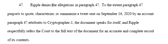 The SEC complaint is chock full of (in my simple country lawyer opinion) damaging quotes from documents. The way lawyers deal with this sometimes is by saying "the document speaks for itself." The snarky response is "it sure does". That's prolly what I'd say here if in trial.