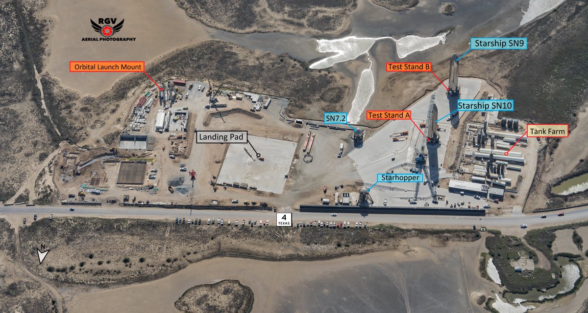 Rgvaerialphotography On Twitter Spacex Boca Chica Launch Site With Labels