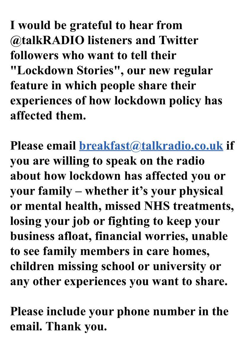 JuliaHB1's tweet photo. I would be grateful to hear how you've been affected by the lockdown policy - please read this and get in touch by email. Thanks! https://t.co/NNEN7L8906