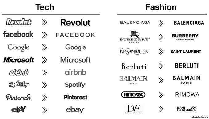 Logo patterns remind me of architectural ones: less flair, less individualism, and more homogeneity(h/t  @rajandelman)