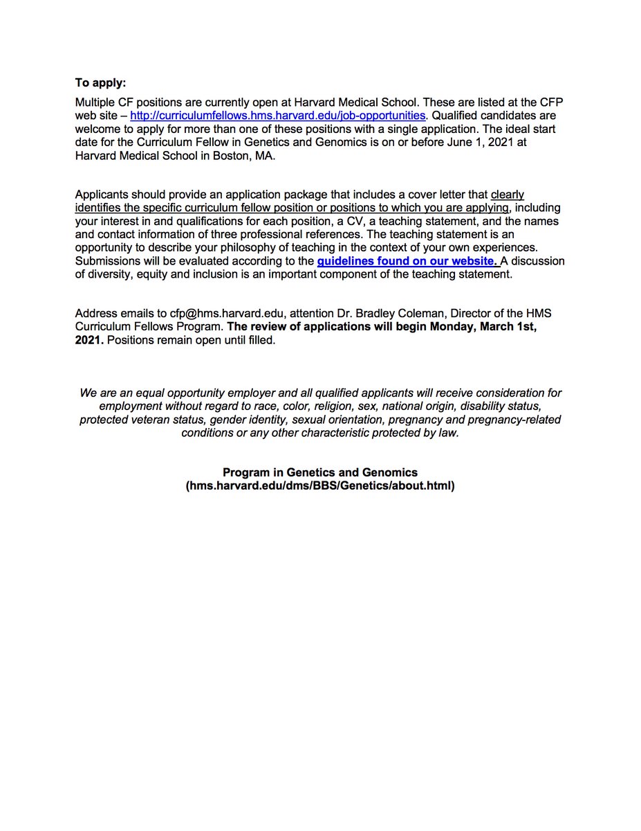 maxwellheiman's tweet photo. Please consider applying to be a Curriculum Fellow in Genetics here at Harvard Medical School. This position is for PhDs (or soon-to-be-PhDs) with a strong background in genetics and an interest in a teaching-oriented career. Great mentorship, great colleagues.  Please retweet. https://t.co/DbvwYSUMYq
