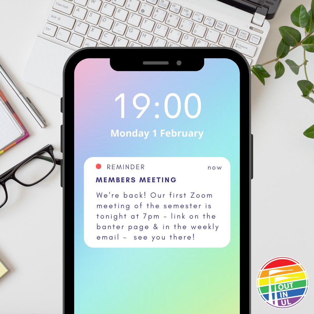 OutInUL's tweet image. Virtual members meetings are back, starting tonight at 7pm! Link on the banter page or in the members email! See you there ✨🙌🏼🌈