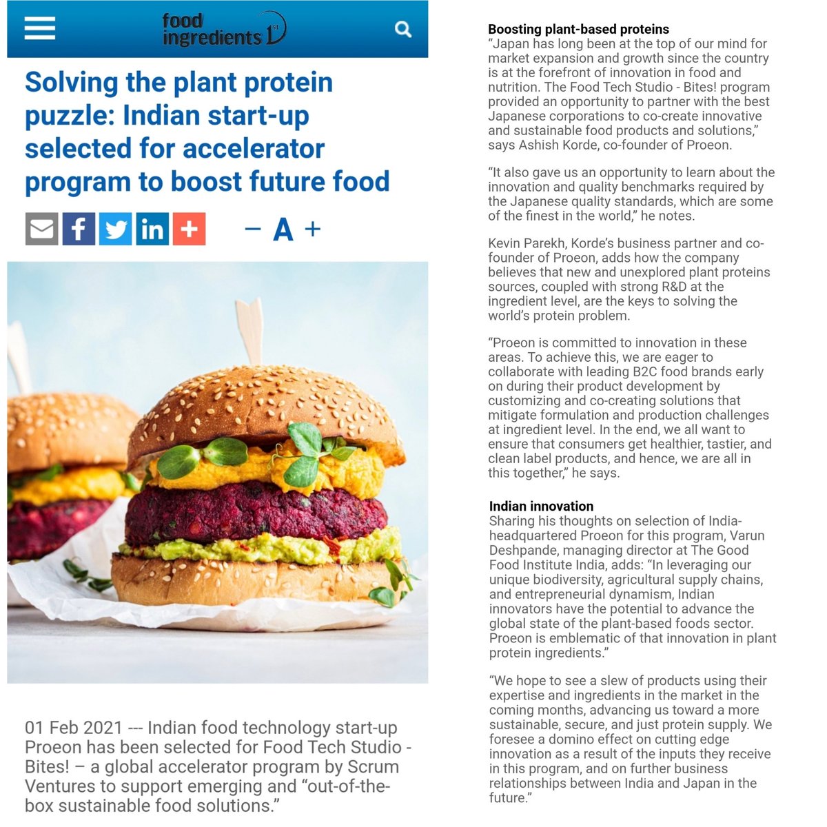 The Good Food Institute India (@goodfoodindia) on Twitter photo We foresee a domino effect on cutting edge innovation as a result of the inputs they receive in this program, and on further business relationships between India and Japan in the future." Read on for more on this news: bit.ly/2NKzw8b We foresee a domino effect on cutting edge innovation as a result of the inputs they receive in this program, and on further business relationships between India and Japan in the future." Read on for more on this news: bit.ly/2NKzw8b