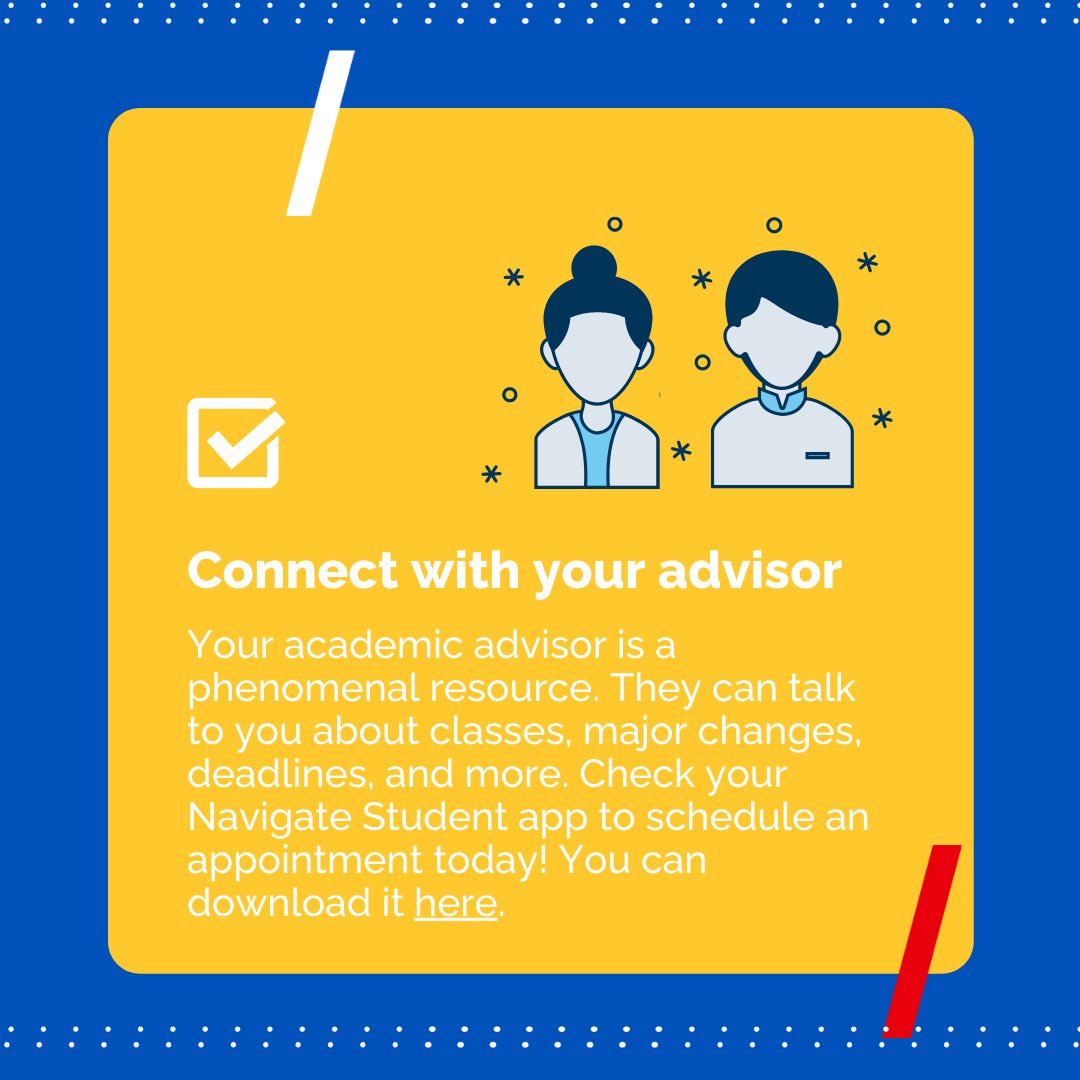 Your advisors are pretty awesome and knowledgeable humans. Connect with them by downloading the Navigate Student App today at  https://jayhawkgps.ku.edu/student-navigate! If you’re advised by the UAC, visit us via our virtual drop-in hours by going to  http://advising.ku.edu&nbsp;!