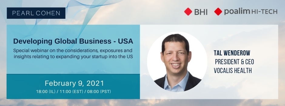 Vocalis Health (@vocalishealth) on Twitter photo Join us next week at the 'Developing #GlobalBusiness - USA' seminar, where our very own <a href="/TalWenderow/">Tal Wenderow</a> will be sharing insights on expanding #startups into the US. Make sure to register here: bit.ly/3csvJGT <a href="/PearlCohenLaw/">Pearl Cohen</a> Join us next week at the 'Developing #GlobalBusiness - USA' seminar, where our very own <a href="/TalWenderow/">Tal Wenderow</a> will be sharing insights on expanding #startups into the US. Make sure to register here: bit.ly/3csvJGT <a href="/PearlCohenLaw/">Pearl Cohen</a>