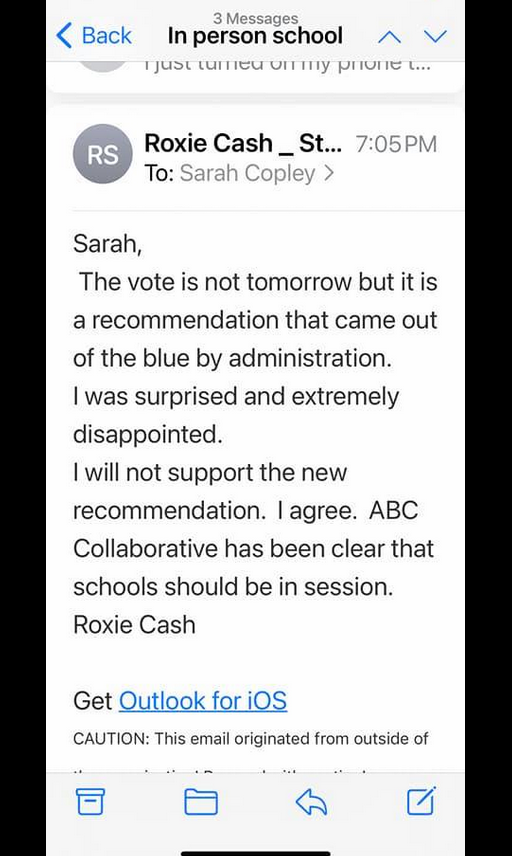 On the 13th of January 2021, the day before this special meeting, Cash had correspondence with a constituent where she said she would not support the recommendation (this was taken off a Joiner post that was brought up in the last thread):