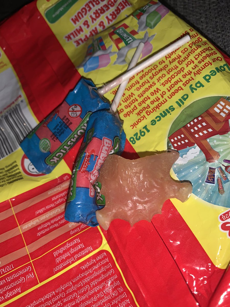 RascalLizzi's tweet photo. Don’t expect to find someone’s dentures in your sweets... @SwizzelsMatlow #drumstick #swizzels please someone contact me so I can make an official complaint! 🤬🤢 https://t.co/WwssSm5DOD