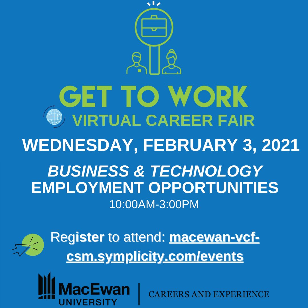 MacEwan_CS's tweet image. Job opportunities this Wednesday, February 3 (10am-3pm) @MacEwanBusiness @macewangamedev