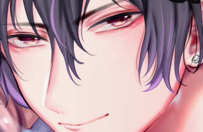 最近は男性も女性も少しメイクした感じに塗るのが好きです 男性の頬の辺りとか 少し見えにくいですが… 