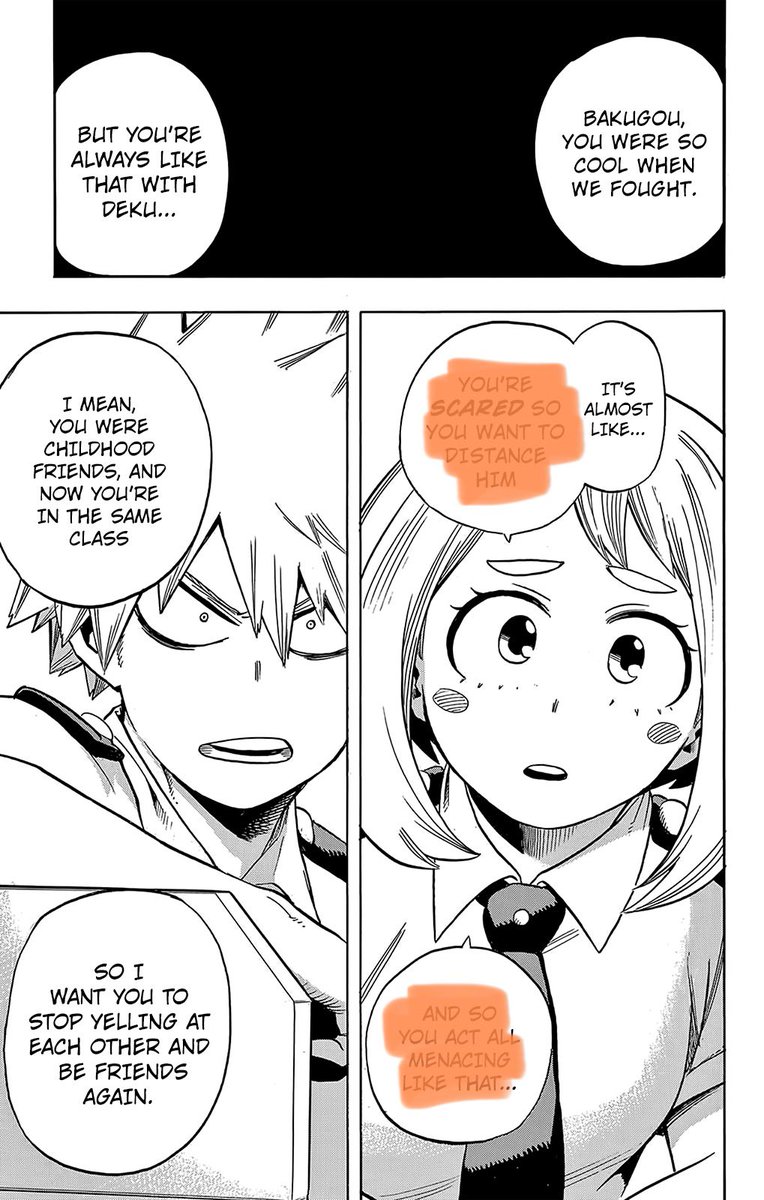 Okay this thread is getting too long let’s wrap this up because I can go on forever! I want to say the biggest thing we all needed from Bakugou was an apology and I want to say Uraraka called him out and look at this