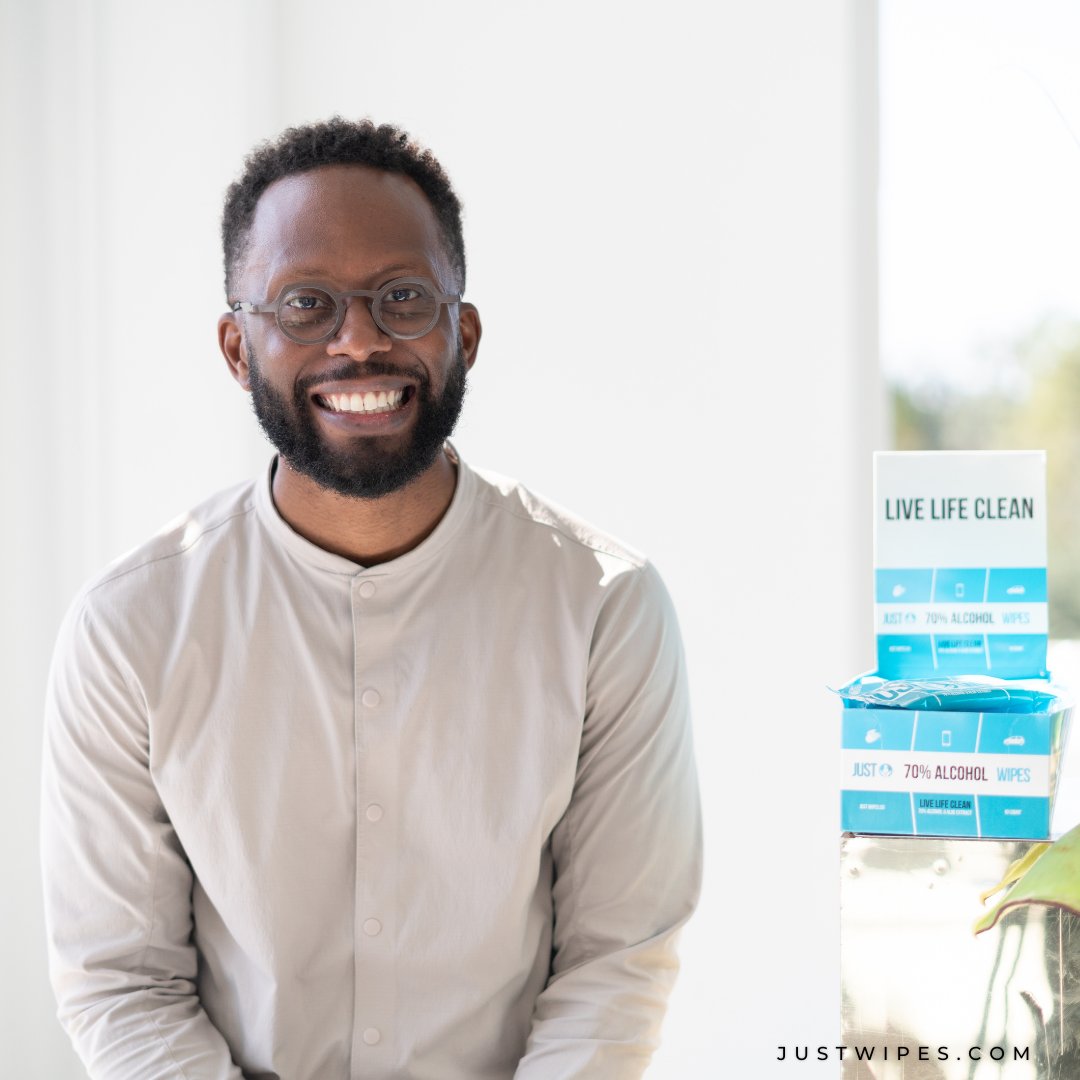 JustWipes's tweet photo. This #BlackHistoryMonth, we celebrate Black entrepreneurs, starting with our CEO and founder Devon. #JustWipes was birthed from a plane ride, where he was inspired to create a go-with-you product driven by the end user. 

Learn more: https://t.co/AVdcthLCyu #LiveLifeClean https://t.co/0e1pAMMnH3