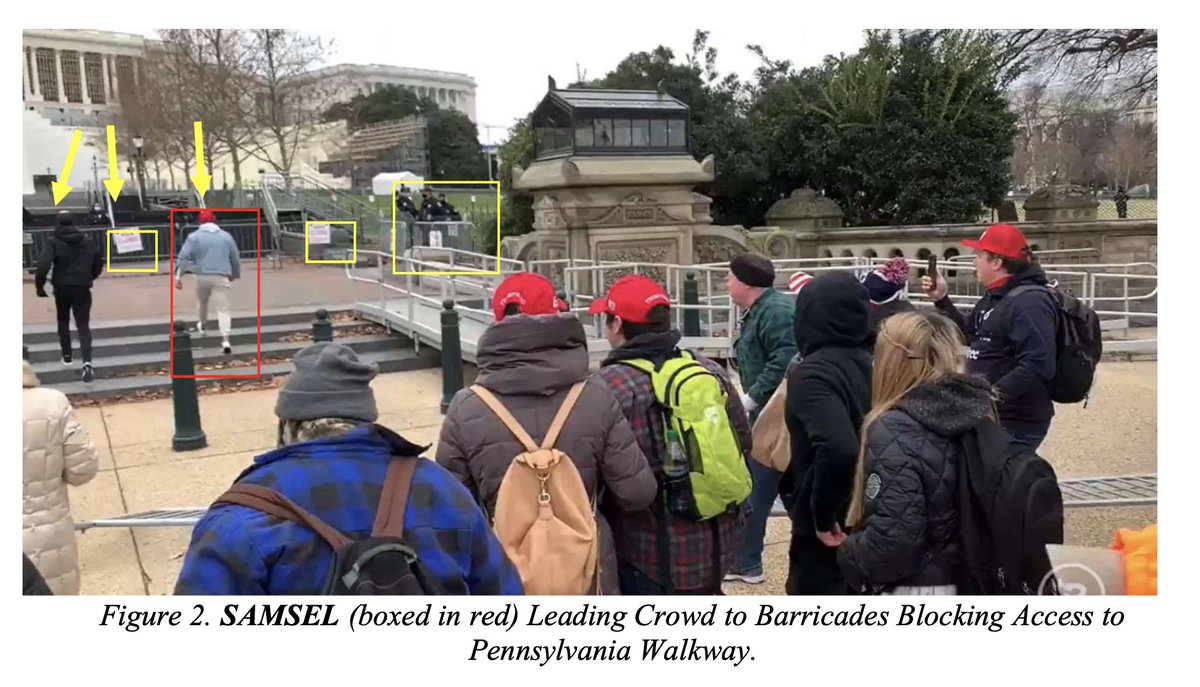 NEW: man leading the breaches of  #Capitol perimeter has been charged. He is Ryan S. SAMSEL.Key: he was spotted huddling w/now-indicted Proud Boys leader Joe Biggs moments before leading charge.  THREADh/t  @hsu_spencer Source: https://assets.documentcloud.org/documents/20467816/ryan-s-samsel-statement-of-facts.pdf https://twitter.com/jsrailton/status/1354231682187096065