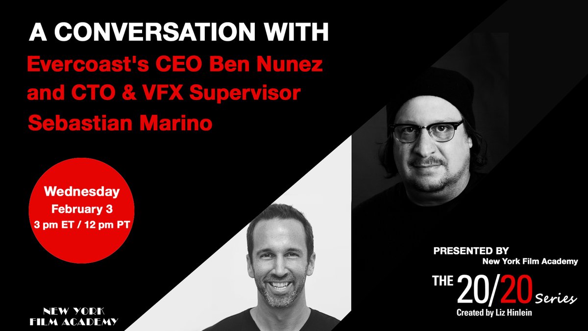 We are super excited to have Ben Nunez &amp; Sebastian Marino joining us this Wednesday for another #The2020Series with <a href="/LizHinlein1/">Liz Hinlein</a>.

➡️ Join us at 3pm ET for a conversation with @Evercoast's CEO <a href="/bininunez/">Ben Nunez</a> and CTO &amp; VFX Supervisor 
<a href="/waiting4yuki/">Sebastian Marino</a>. RSVP here: bit.ly/2020_evercoast