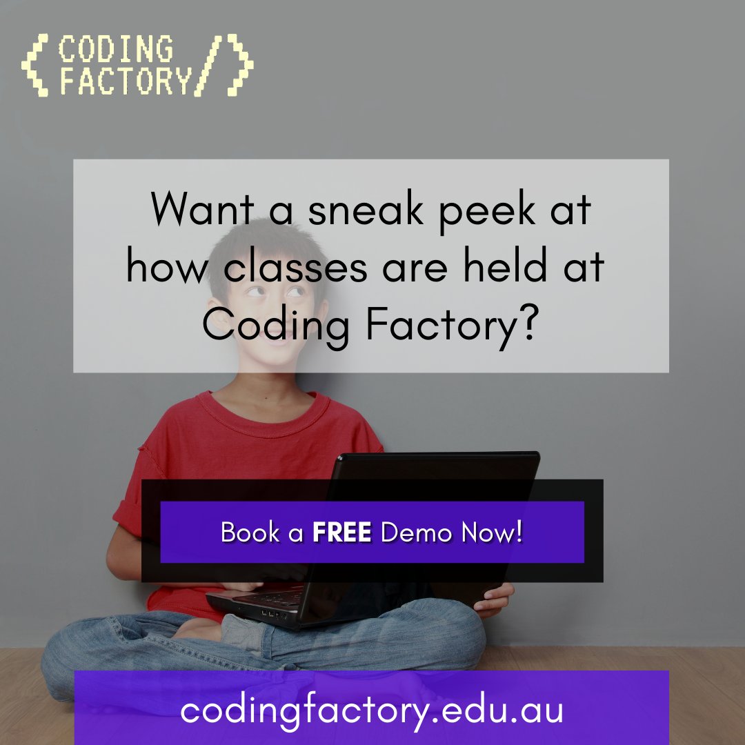 CodingfactoryA's tweet image. Get a feel of classes at Coding Factory. Book a FREE Demo Session TODAY!
DM for more details.
.
.
#coding #codingforkids #kidscodingclasses #kidswhocode #learntocode #codingfactory #entrepreneur #sydney #melbourne #brisbane #perth #adelaide #tasmania #darwin #australia #tuesday