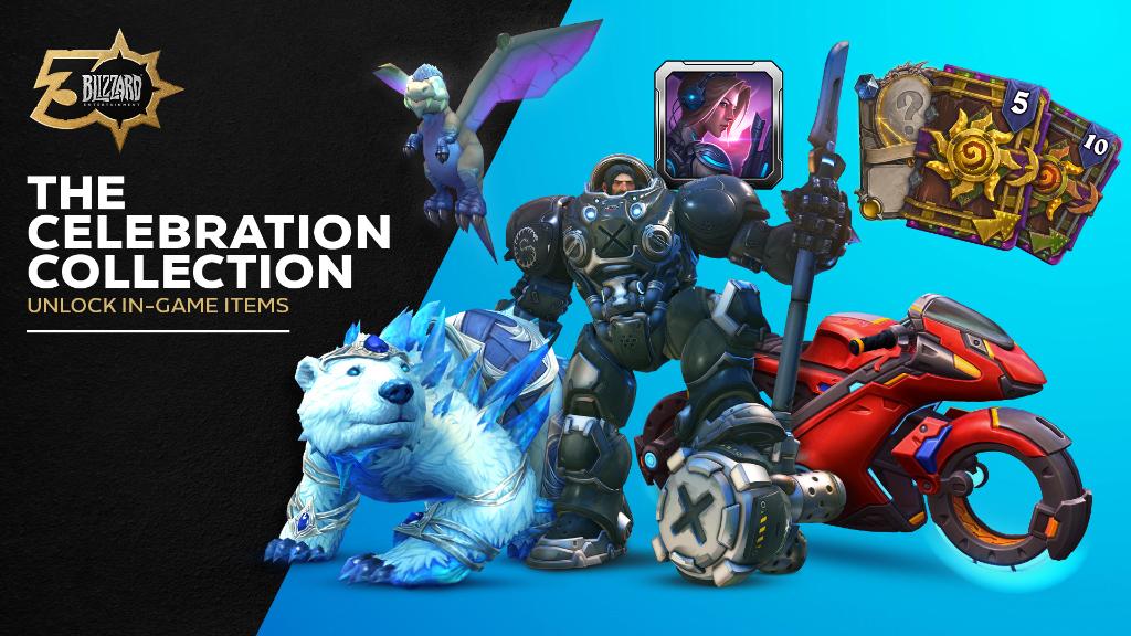 Gear up for Blizzard's 30th Anniversary and #BlizzConline with the Celebration Collection! ✨ 🎁 See what's inside: blizz.ly/2M8JAHX