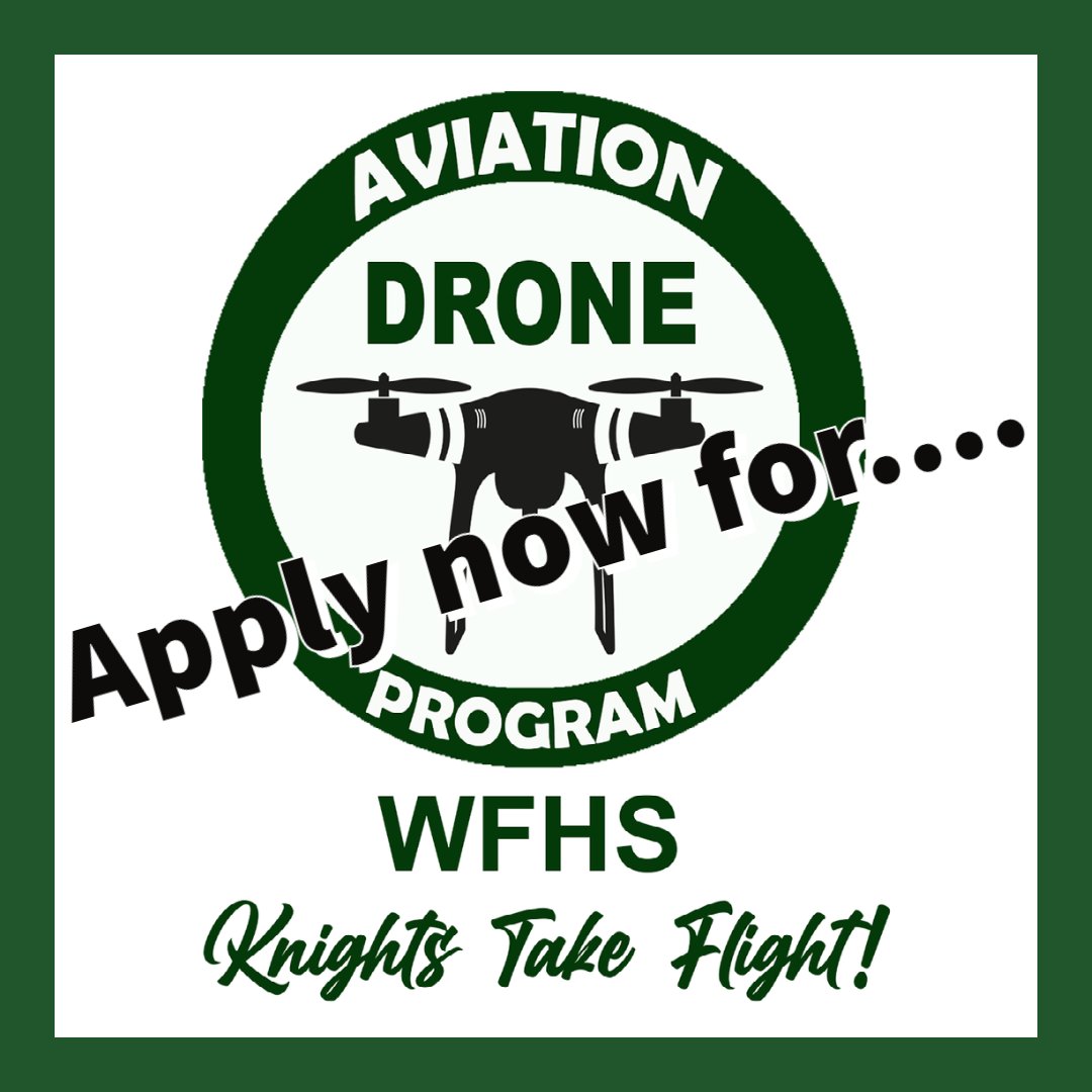 Check out our Student Expo Video at youtu.be/tR4KIffN7Bk. If we get the most views our school can win some great prizes so please share the video! Go to spwww.sccpss.com/aa/si/choice/P… to apply for our new choice program, The Aviation Drone Program at WFHS: Knights Take Flight!