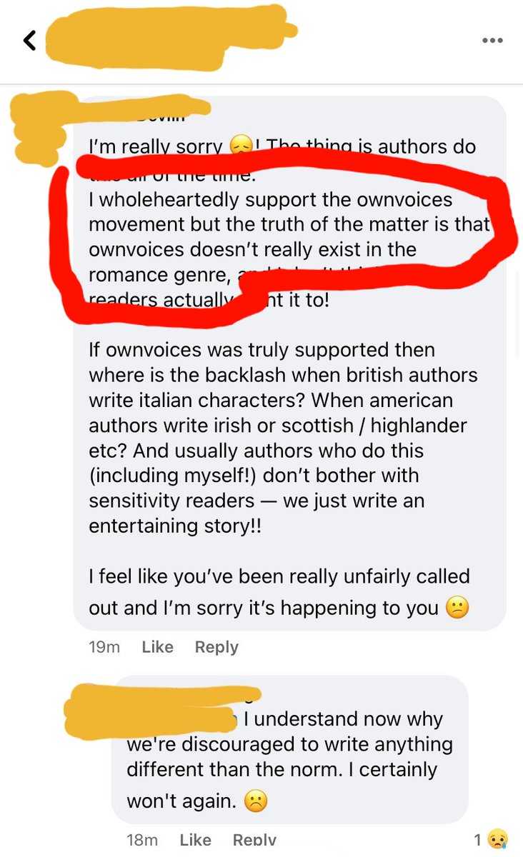 There are so many  #OwnVoices authors and our stories in romance. Even RWA did a Trailblazers presentation not too long ago featuring many Own Voices in romance. I'm one of them. There are so many of us. I'd love a tangent thread of favs and I'll come back to this to add to it.