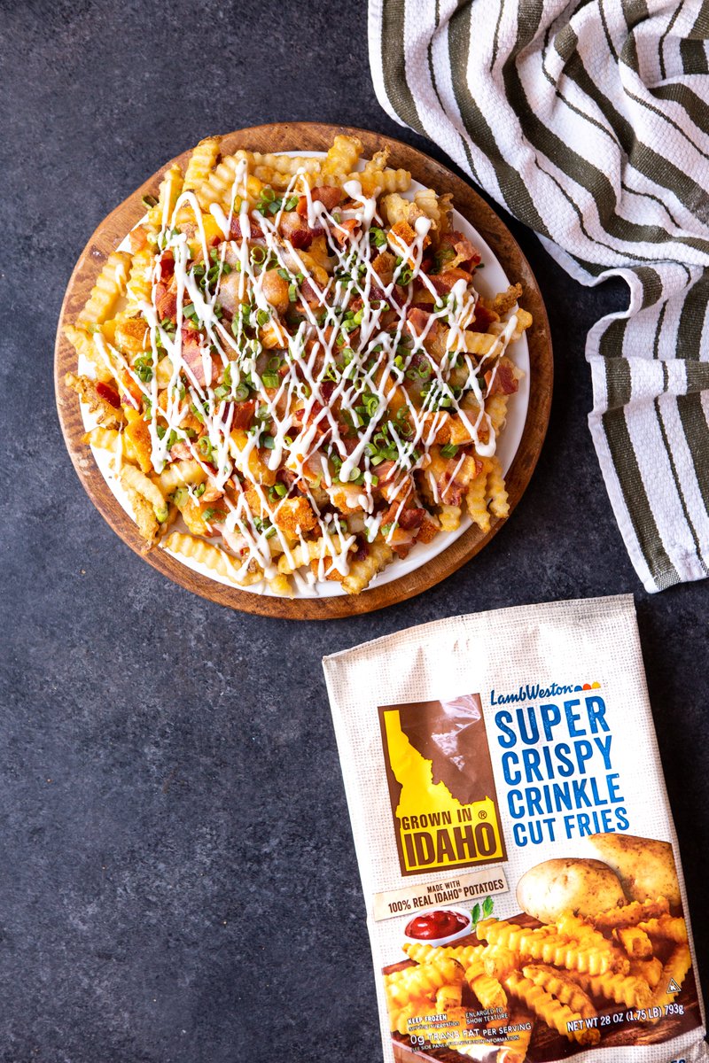 sharedappetite's tweet image. CHICKEN BACON RANCH LOADED FRIES with @GrowninIdaho Frozen Super Crispy Crinkle Cut Fries  #ad     #GrownInIdaho #SuperCrispy