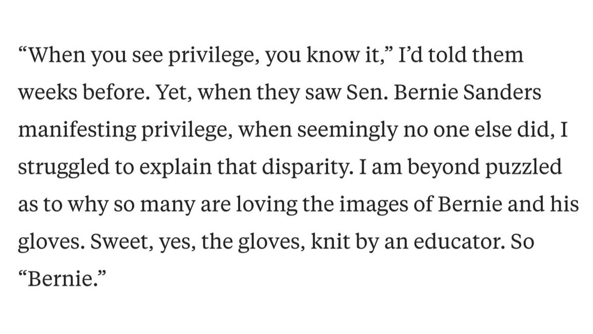1) no, privilege cannot always be seen2) lol at this white woman’s confusion that we dont see the world the same way as her. but instead of...talking to people and figuring it out she decided to make it into an op-ed and twist it into a shitty lesson in “privilege”