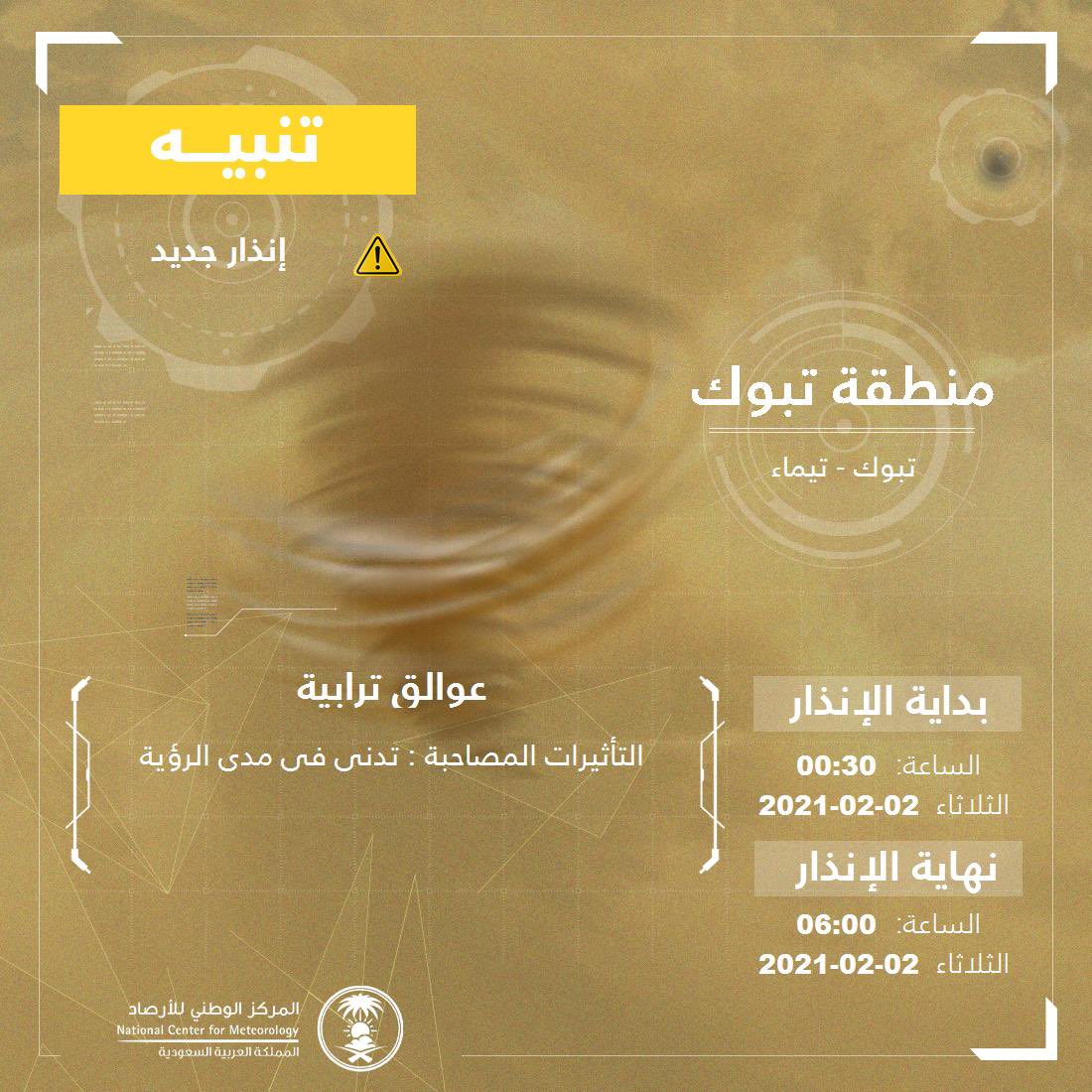 حالة الطقس في تيماء الان