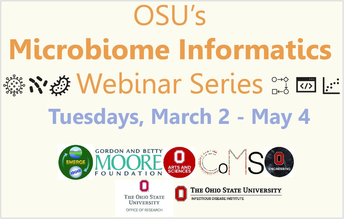 OSU Center of Microbiome Science (@osumicrobiome) on Twitter photo Join us to learn the latest on how to process and analyze your #microbiome and #virome data (bacteria+viruses). Agenda & registration: u.osu.edu/coms/webinar-s…. Brought to you by OSU’s <a href="/OSUmicrobiome/">OSU Center of Microbiome Science</a>, <a href="/EMERGE_BII/">EMERGE</a>, and <a href="/IDIatOSU/">Ohio State Infectious Diseases Institute</a> plus supporters. Join us to learn the latest on how to process and analyze your #microbiome and #virome data (bacteria+viruses). Agenda & registration: u.osu.edu/coms/webinar-s…. Brought to you by OSU’s <a href="/OSUmicrobiome/">OSU Center of Microbiome Science</a>, <a href="/EMERGE_BII/">EMERGE</a>, and <a href="/IDIatOSU/">Ohio State Infectious Diseases Institute</a> plus supporters.