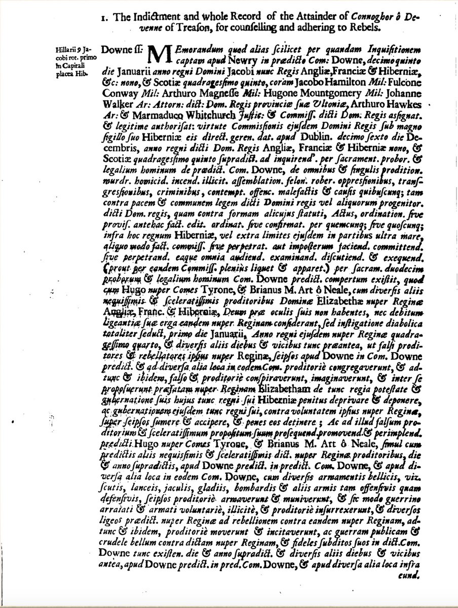 However, one gem we do have a full copy of the indictment as preserved in Book II of Bolton's A Justice of the Peace of IrelandWhy pick this one?