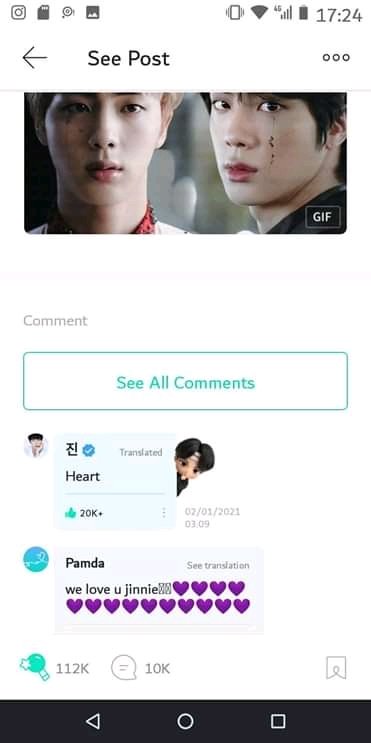 LopezHishem's tweet photo. Congratsss for the #tunisian #ARMY for getting a reply from #JIN on #weevers 💚
Proud of you 💜
@BTS_twt #BTS #BTS_BE #ARMYSeIcaDay #JIMIN #JUNGKOOK #suga #tunisia #Algeria #Like #explorepage https://t.co/vhK0cavTo1