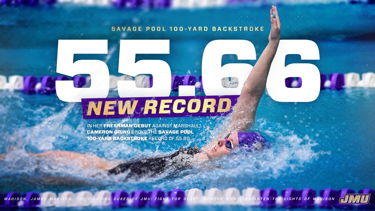 𝗜𝗖𝗬𝗠𝗜 freshman Cameron Gring made her college debut by picking up ☝️ Savage Pool record and ✌️ individual first place finishes

#GoDukes | <a href="/camgring/">cam gring</a>