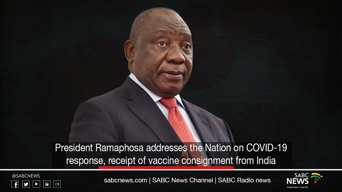 motswedingfm's tweet photo. Lebelela le go reetsa mopresidente Cyril Ramaphosa fa a ema sechaba ka lefoko
๐ 01-02-2021
โฐ 20H00
๐บ https://t.co/TCWDxISlhP
#Covid19SA #LockdownSA #Level3SALockdown #covid19vaccine https://t.co/8TyRrndetk
