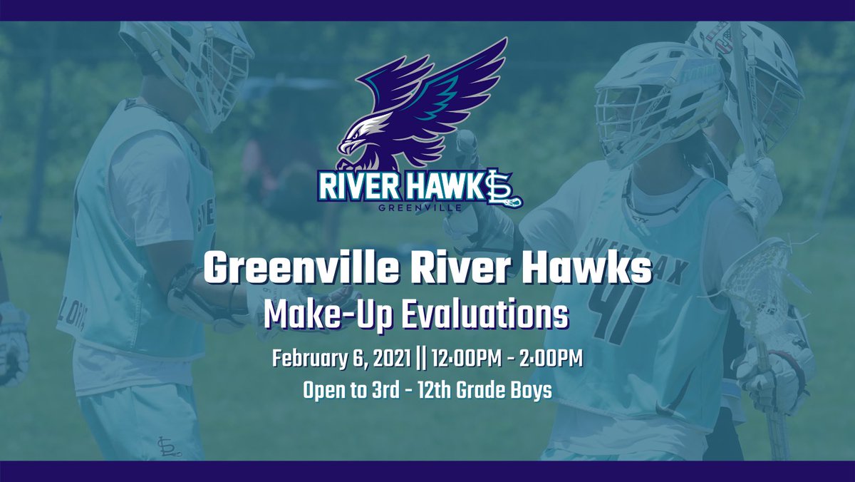 The Greenville River Hawks final evaluation date to fill the remaining roster spots on the summer teams is this weekend! Don’t miss your chance to suit up with the Hawks in 2021! Visit the link in our bio to register for our final tryout on February 6 for only $20!