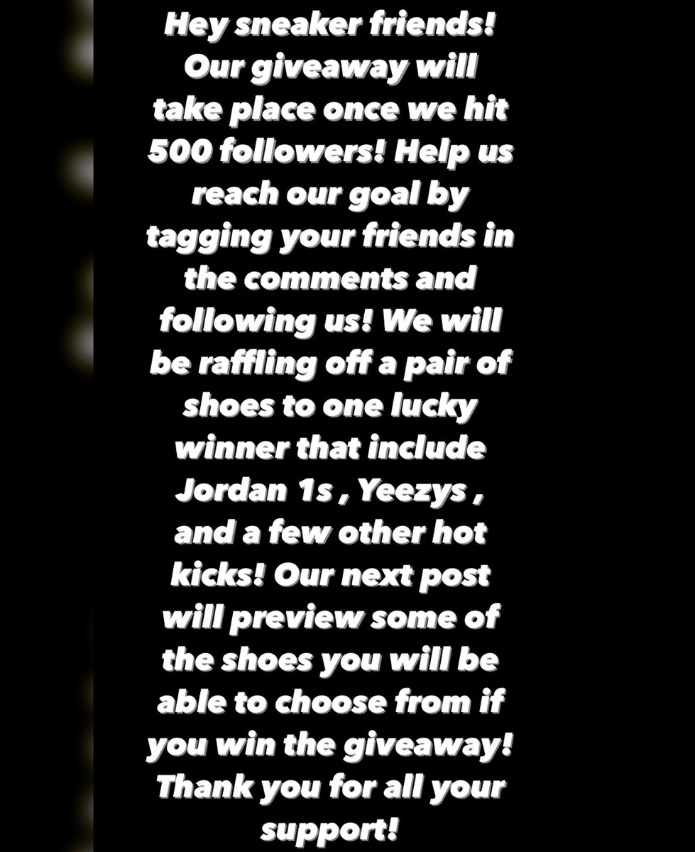 Doing my first giveaway as soon as I hit 500 followers! Only about 100 away! Help me reach my goal by hitting the follow button on Instagram @sneakersandculture thanks y’all 😎👟🔥 #sneakergiveaway #sneakers #freesneakers