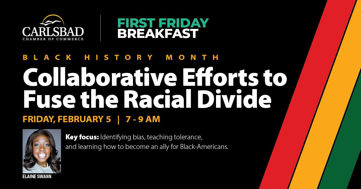 ChamberCarlsbad's tweet photo. Celebrate #BlackHistoryMonth2021 with us at our #FirstFridayBreakfast this Friday, Feb. 5! Register today! https://t.co/T1kTsnHDet https://t.co/ztojU4Th1v