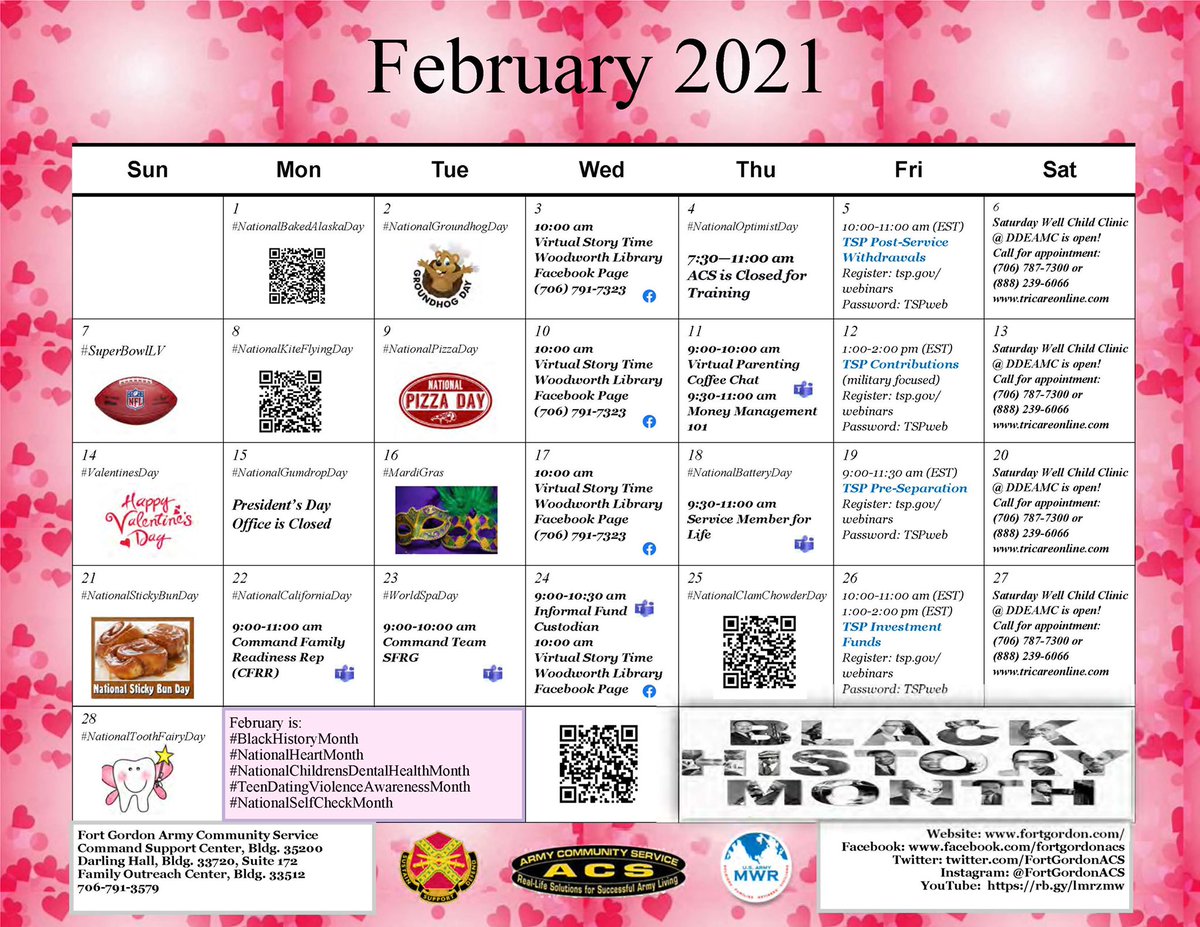 FortGordonACS's tweet photo. Please share our February calendar! #FortGordonACS https://t.co/zbcqrAUQ3I