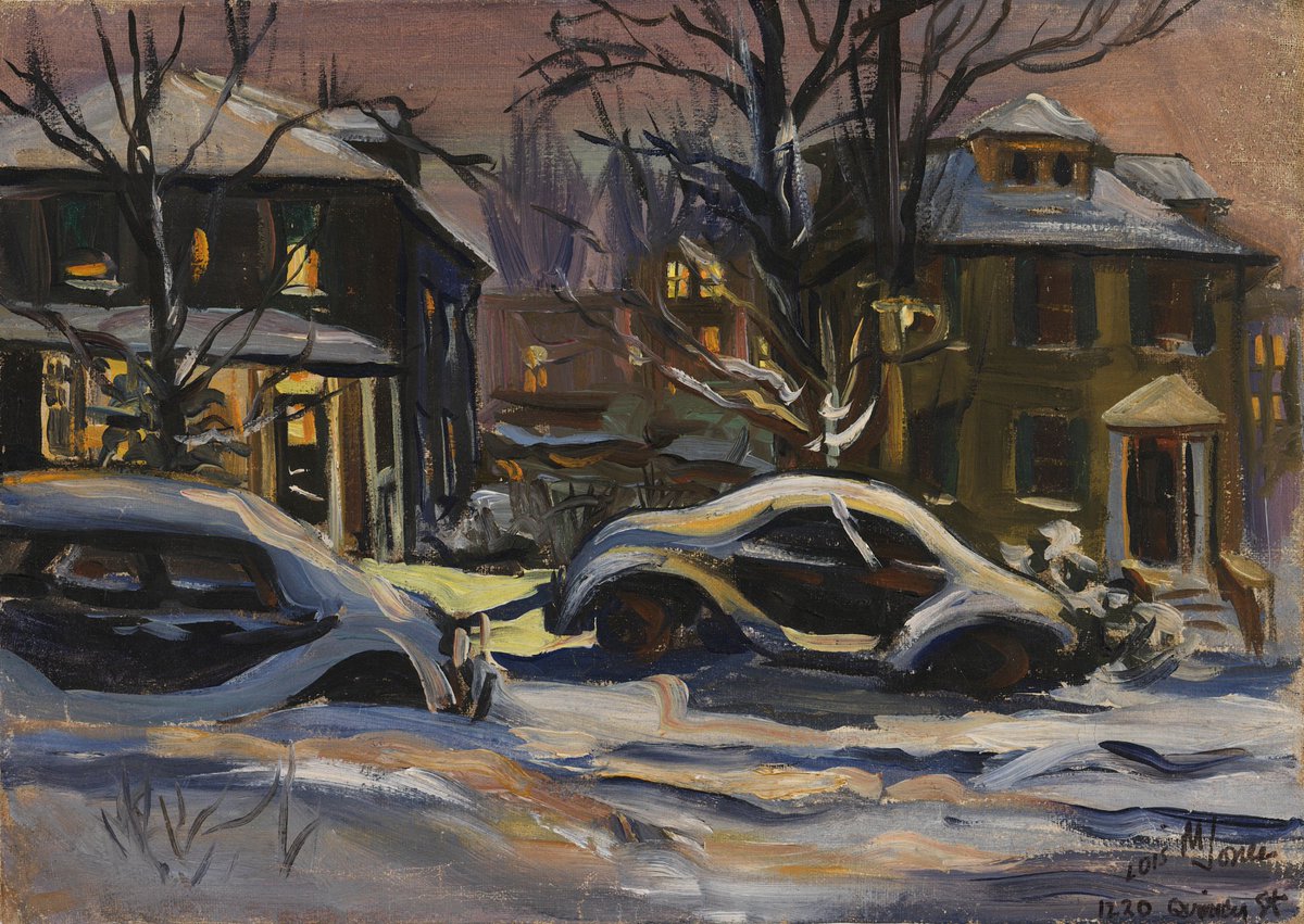 Wet snow? That sounds a lot like the situation in DC today! Here's a  fluffier, almost cozy view from Loïs Mailou Jones for this #MuseumSnowballFight 

“1220 Quincy Street,” ca. 1948-1953, oil on canvas americanart.si.edu/artwork/1220-q…
