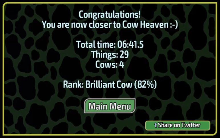 I have just been promoted to 'Brilliant Cow' in Rope Cow! <a href="/ropecow/">Rope Cow - Rope it to The Cow</a> ropecow.com