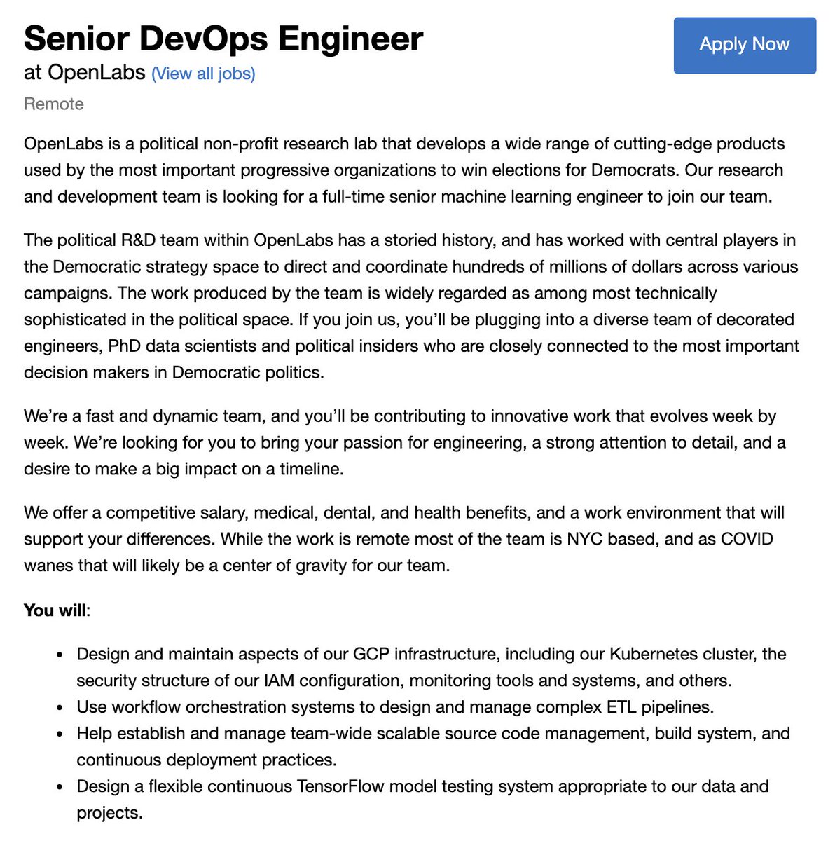 David Shor Looking To Use Tech And Machine Learning To Make An Impact In Progressive Politics Come Work With Me Machine Learning Engineer T Co E8gmr8oktp Software Engineer T Co Axzy7hufrf Devops