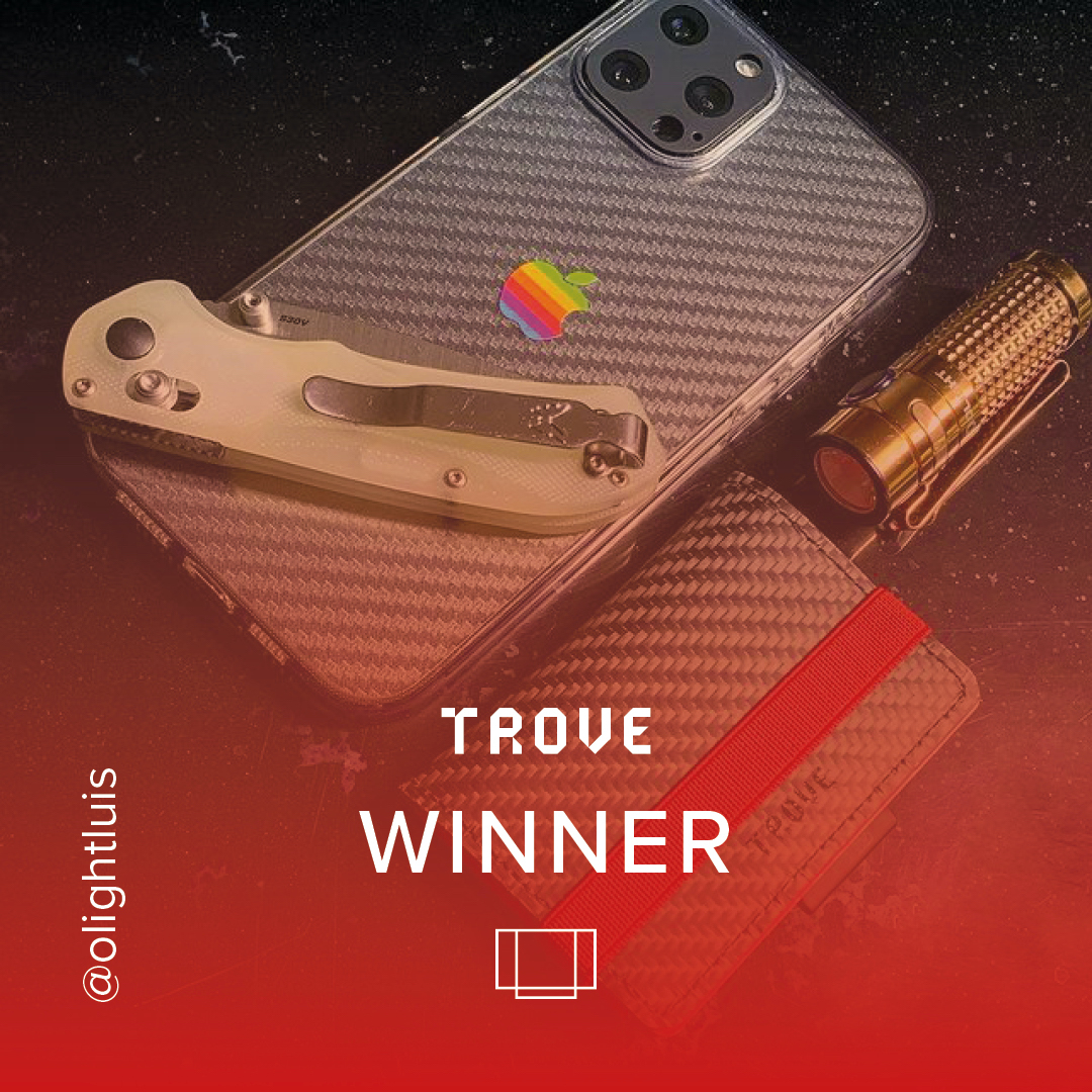 Trovecc's tweet photo. It's the first of the month and that only means one thing. We have a winner 🎉🥳
This month's #WinMyTrove competition winner is... Olight Luis 😁 with this cracker of a carbon fibre cash wrap 😍
#TROVE #SlimWallet #SlimWallets #LeatherSlimWallet #CarbonFibre #WinMyTrove https://t.co/cBqmtPwdNu