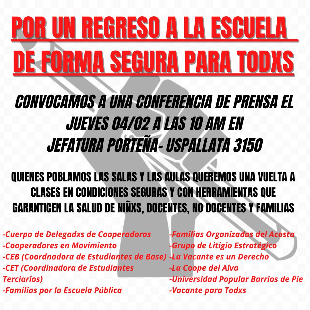 lacoopedelalva's tweet photo. Los colectivos que trabajamos por la educación nos reunimos para pensar un Regreso Seguro a la ESCUELA. https://t.co/GZ0BQgJ1nM