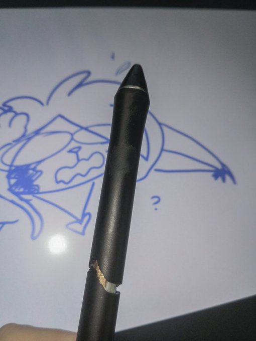 Rip my second Wacom pen. It lasted 5 months. lol. Strange - my pen from old Cintiq 13 hd is still alive<a href="/tag/art"class="tags"><span>#art</span></a><a href="/tag/anthro"class="tags"><span>#anthro</span></a>