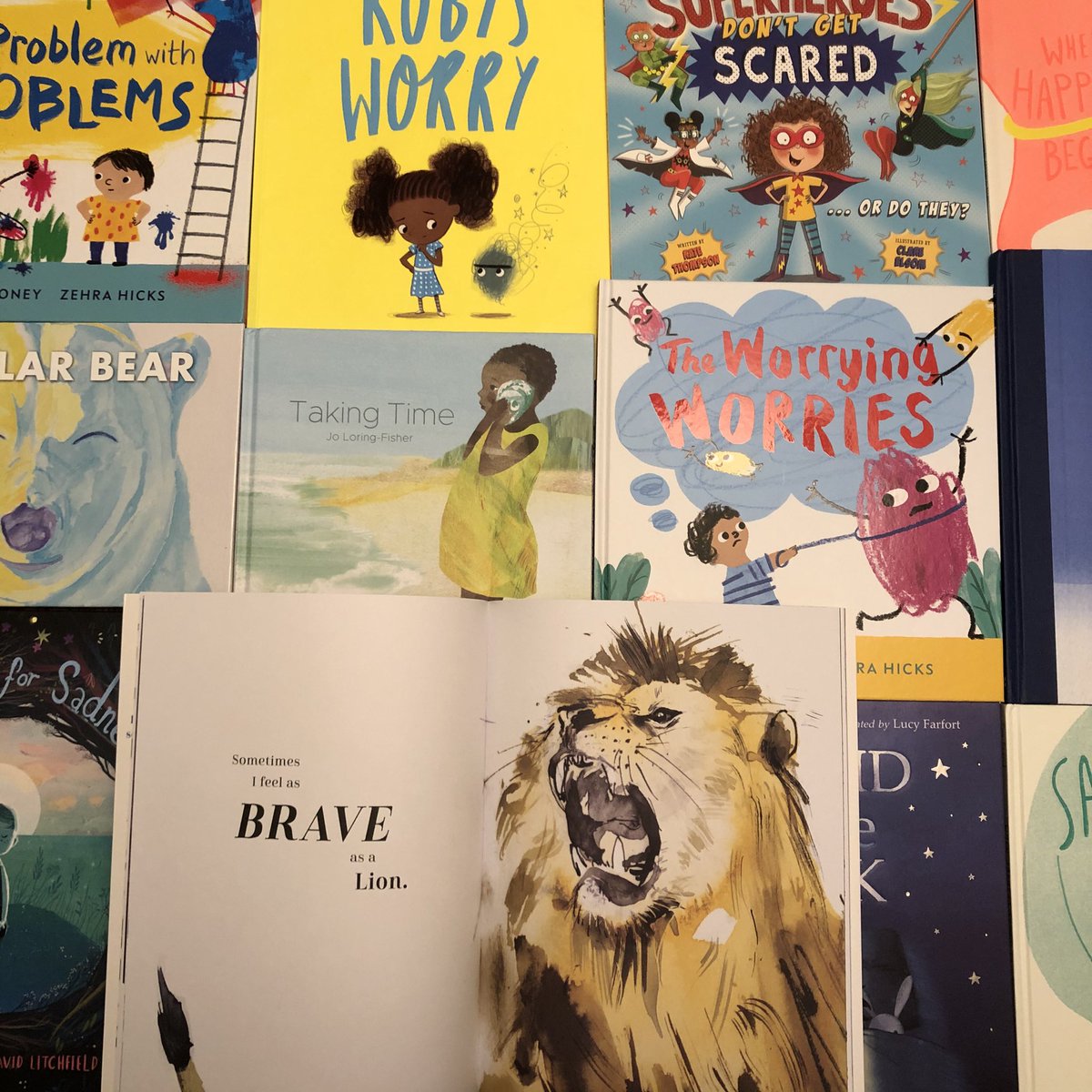 Sometimes I feel by  @sarahmaycock  @BigPicturePress Afraid of the Dark by  @sarahshaffi  @IsabelOtter &  @lucyfarfort  @LittleTigerUK When Sadness Comes to Call by  @EvaEland  @AndersenPress #ChildrensMentalHealthWeek