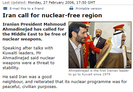 Iran has called for the creation of "nuclear weapons free zones" in the Middle East on multiple occasions - 2006, 2008, and 2015, to name a few instances.Iran was also one of the original 62 signatories to the nuclear Non-Proliferation Treaty.