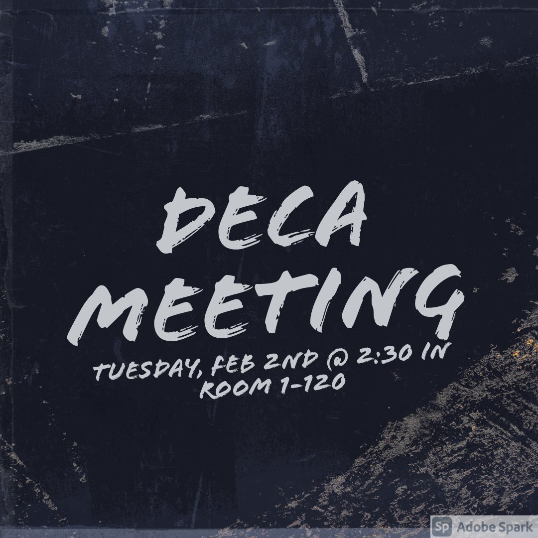 rskdeca's tweet photo. Can’t wait to see you tomorrow! If you can’t make it please let one of the officers know and we can go over what we talked about in the meeting!! https://t.co/7Uajgt6fjJ